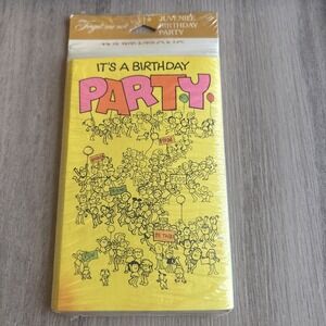 Set 8 Vintage American Greetings Invitations And Envelopes It's A BirthdayParty